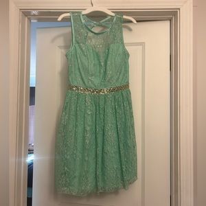 Mint and silver dress